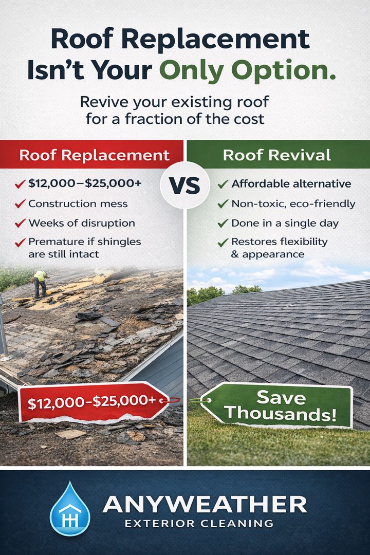 Static ad: Roof replacement isn't your only option, replacement vs revival